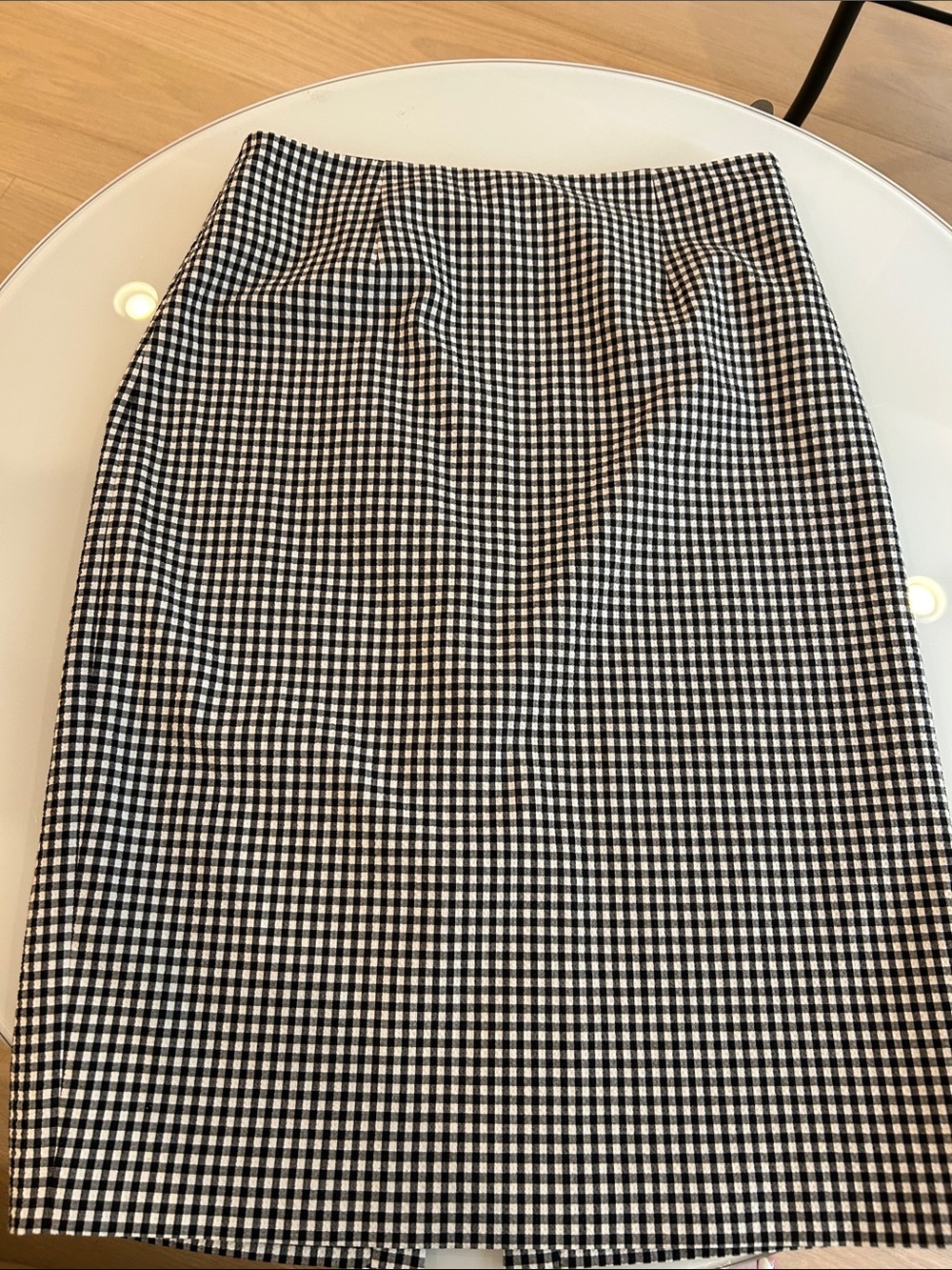 Elie Tahari Black and White Gingham Pencil Skirt Sz 4